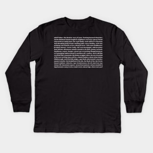 Imperfect List /// Lyric Tribute Design Kids Long Sleeve T-Shirt